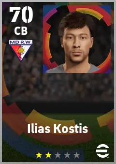 Ilias Kostis eFootball 2026 player card — 70 OVR CB