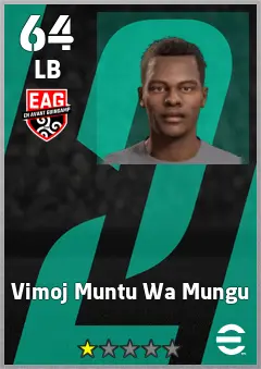 Vimoj Muntu Wa Mungu eFootball 2026 player card, 64 OVR LB