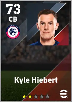 Kyle Hiebert eFootball 2026 player card — 73 OVR CB