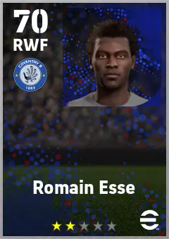 Romain Esse eFootball 2026 player card — 70 OVR RWF