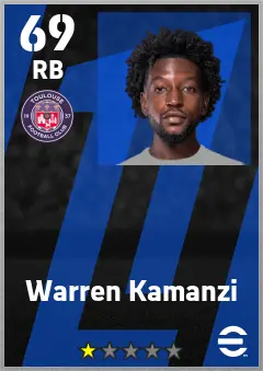 Warren Kamanzi eFootball 2026 player card — 69 OVR RB