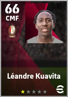 Leandre Kuavita eFootball 2026 player card — 66 OVR CMF