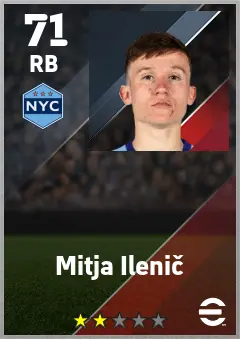 Mitja Ilenic eFootball 2026 player card — 71 OVR RB