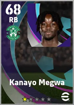 Kanayo Megwa eFootball 2026 player card — 68 OVR RB