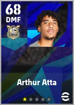 Arthur Atta eFootball 2026 player card — 68 OVR DMF