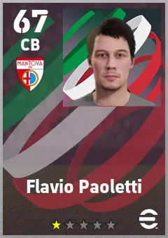 Flavio Paoletti eFootball 2026 player card — 67 OVR CB