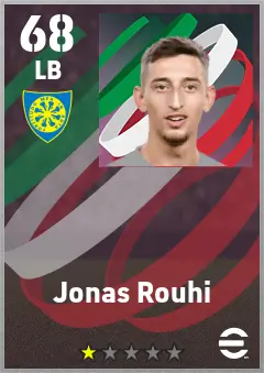 Jonas Rouhi eFootball 2026 player card — 68 OVR LB