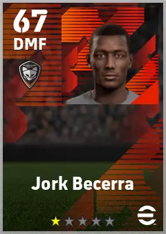 Jork Becerra eFootball 2026 player card — 67 OVR DMF