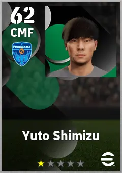 Yuto Shimizu eFootball 2026 player card, 62 OVR CMF