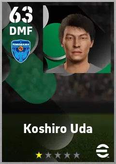 Koshiro Uda eFootball 2026 player card — 63 OVR DMF