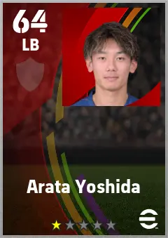 Arata Yoshida eFootball 2026 player card — 64 OVR LB