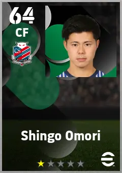 Shingo Omori eFootball 2026 player card — 64 OVR CF