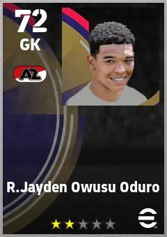 R.Jayden Owusu Oduro eFootball 2026 player card — 72 OVR GK