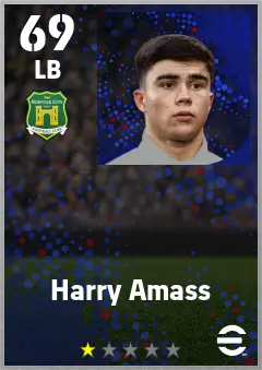 Harry Amass eFootball 2026 player card — 69 OVR LB