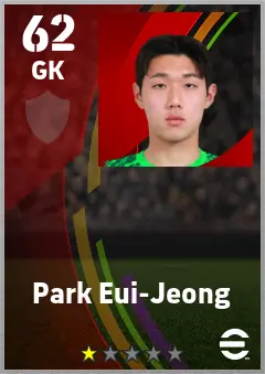 Park Eui-Jeong eFootball 2026 player card — 62 OVR GK
