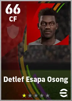 Detlef Esapa Osong eFootball 2026 player card — 66 OVR CF