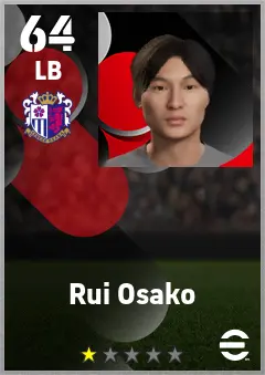 Rui Osako eFootball 2026 player card — 64 OVR LB