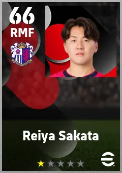 Reiya Sakata eFootball 2026 player card — 66 OVR RMF