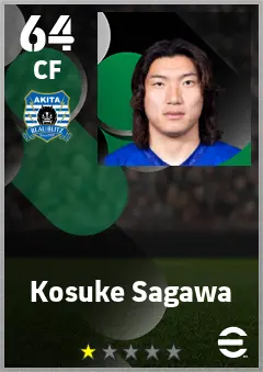 Kosuke Sagawa eFootball 2026 player card — 64 OVR CF