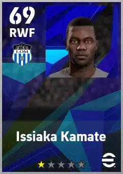 Issiaka Kamate eFootball 2026 player card — 69 OVR RWF