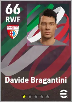 Davide Bragantini eFootball 2026 player card — 66 OVR RWF