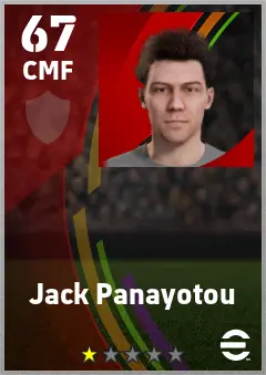 Jack Panayotou eFootball 2026 player card — 67 OVR CMF