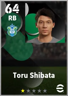 Toru Shibata eFootball 2026 player card — 64 OVR RB