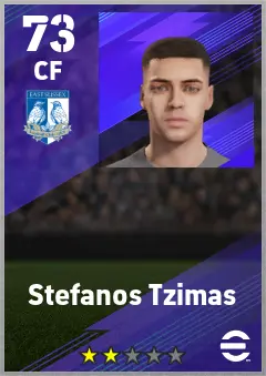 Stefanos Tzimas eFootball 2026 player card — 73 OVR CF