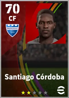 Santiago Cordoba eFootball 2026 player card — 70 OVR CF