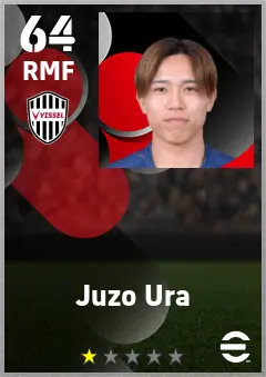 Juzo Ura eFootball 2026 player card — 64 OVR RMF