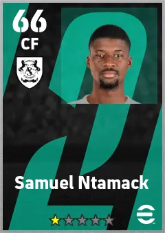 Samuel Ntamack eFootball 2026 player card — 66 OVR CF