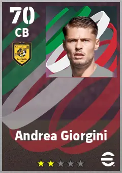Andrea Giorgini eFootball 2026 player card — 70 OVR CB