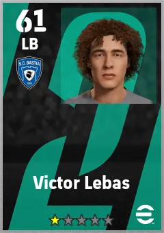 Victor Lebas eFootball 2026 player card — 61 OVR LB