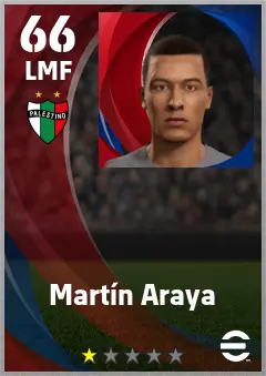 Martin Araya eFootball 2026 player card — 66 OVR LMF