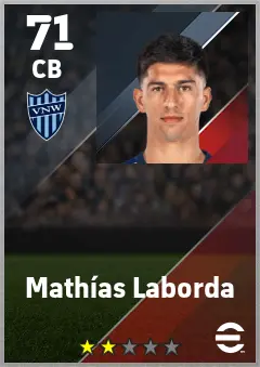 Mathias Laborda eFootball 2026 player card — 71 OVR CB