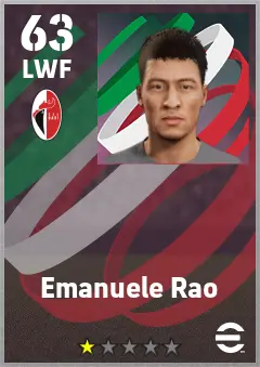 Emanuele Rao eFootball 2026 player card — 63 OVR LWF