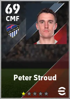 Peter Stroud eFootball 2026 player card — 69 OVR CMF