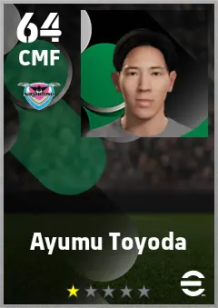 Ayumu Toyoda eFootball 2026 player card — 64 OVR CMF