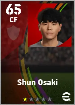 Shun Osaki eFootball 2026 player card — 65 OVR CF