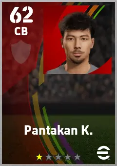 Pantakan K. eFootball 2026 player card — 62 OVR CB