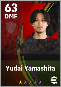 Yudai Yamashita eFootball 2026 player card — 63 OVR DMF