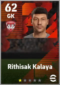 Rithisak Kalaya eFootball 2026 player card — 62 OVR GK