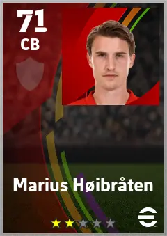 Marius Hoibraten eFootball 2026 player card — 71 OVR CB