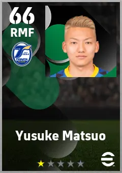 Yusuke Matsuo eFootball 2026 player card — 66 OVR RMF