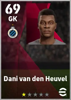Dani van den Heuvel eFootball 2026 player card — 69 OVR GK