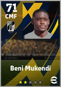Beni Mukendi eFootball 2026 player card — 71 OVR CMF