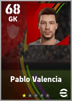 Pablo Valencia eFootball 2026 player card — 68 OVR GK