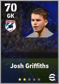 Josh Griffiths eFootball 2026 player card — 70 OVR GK