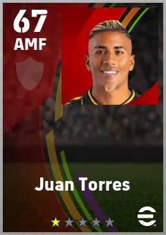Juan Torres eFootball 2026 player card — 67 OVR AMF