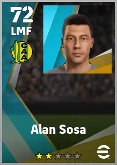 Alan Sosa eFootball 2026 player card — 72 OVR LMF